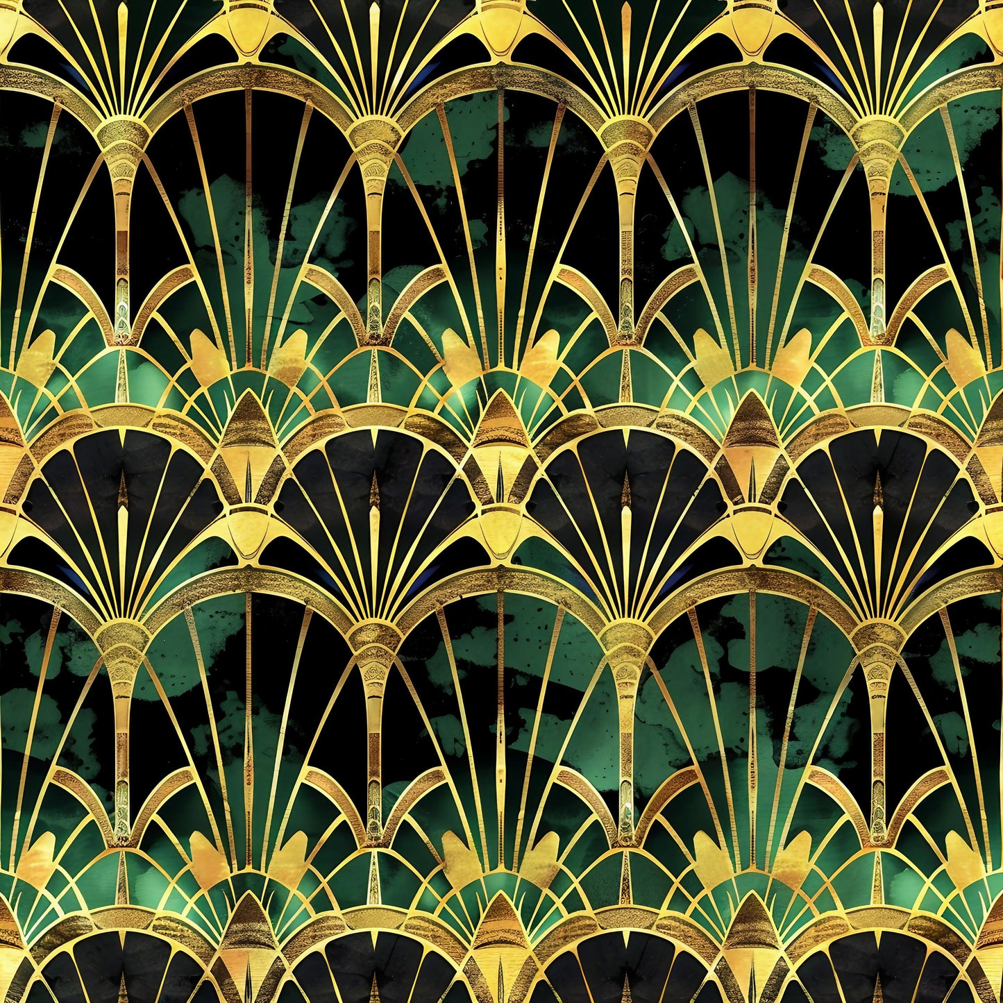 Art Deco Wallpaper - emerald green #1