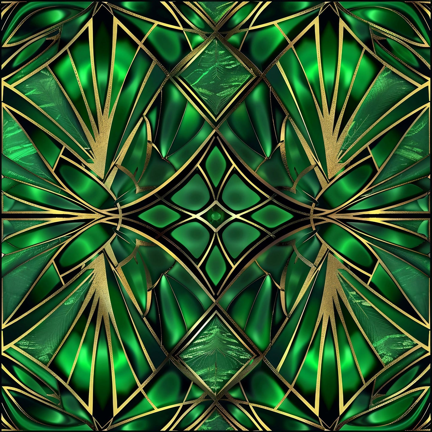 Art Deco Wallpaper - emerald green #12