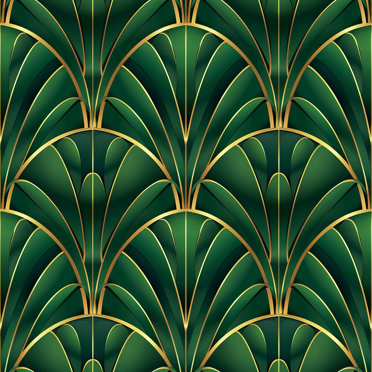 Art Deco Wallpaper - emerald green #4