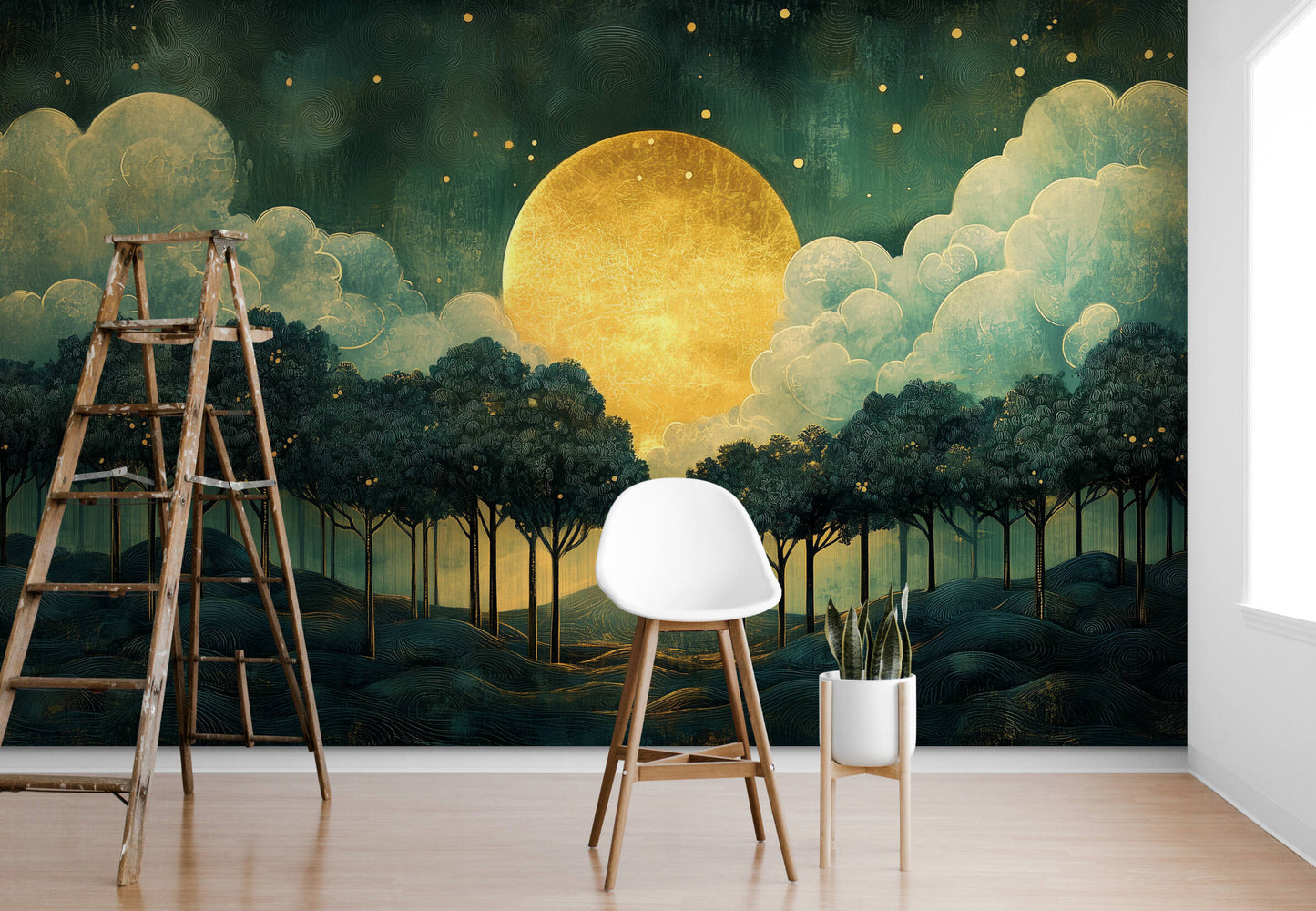 Art Nouveau Wallpaper - Peel and Stick Polyester