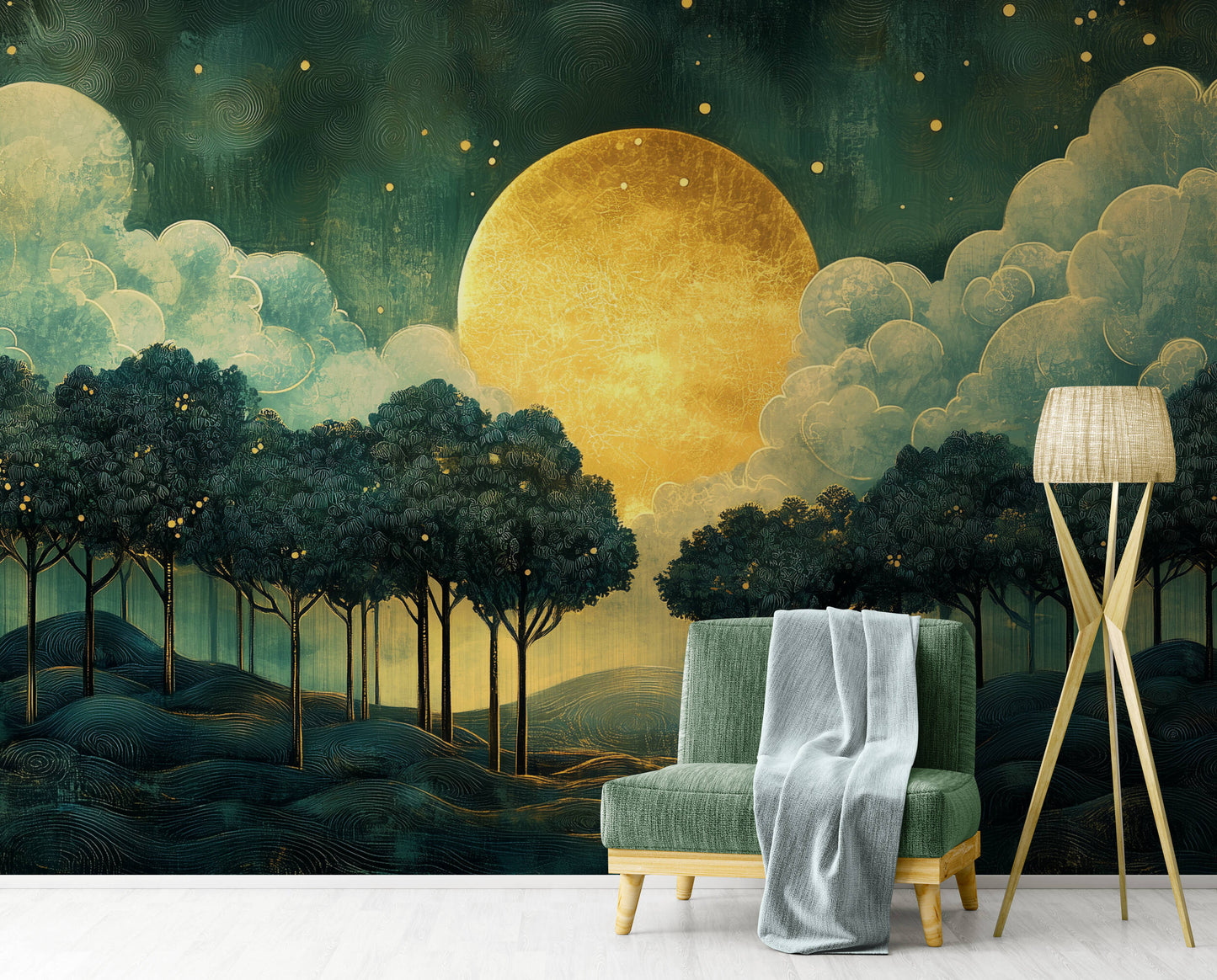 Art Nouveau Wallpaper - Peel and Stick Polyester