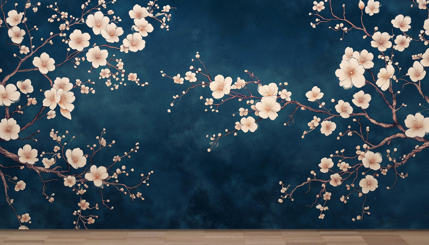 Floral Wall Mural - Chinoiserie-1