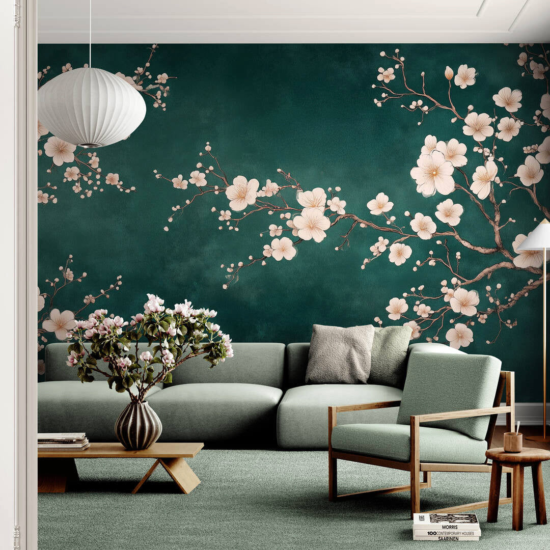 Floral Wall Mural - Chinoiserie-1