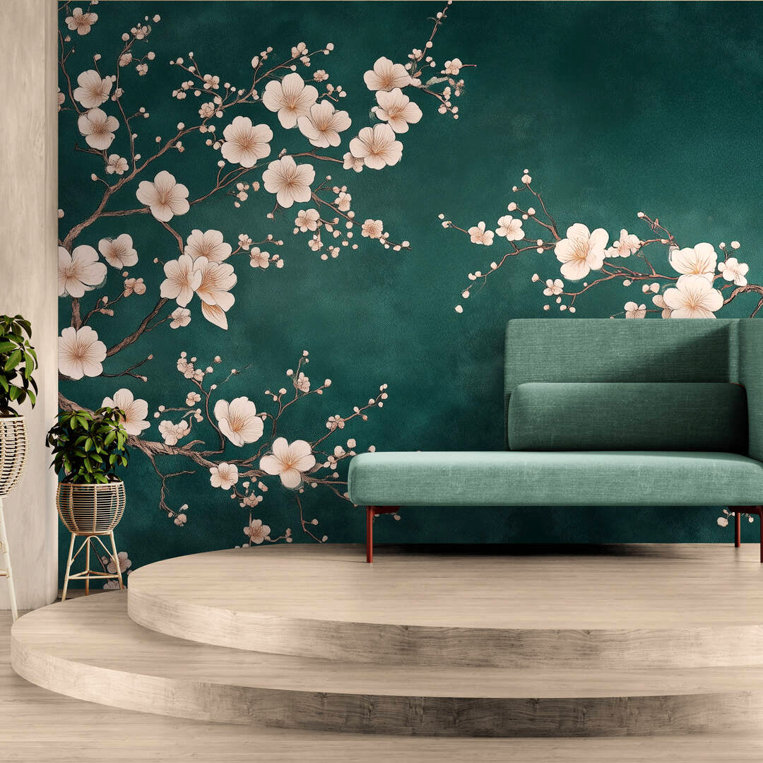 Floral Wall Mural - Chinoiserie-1
