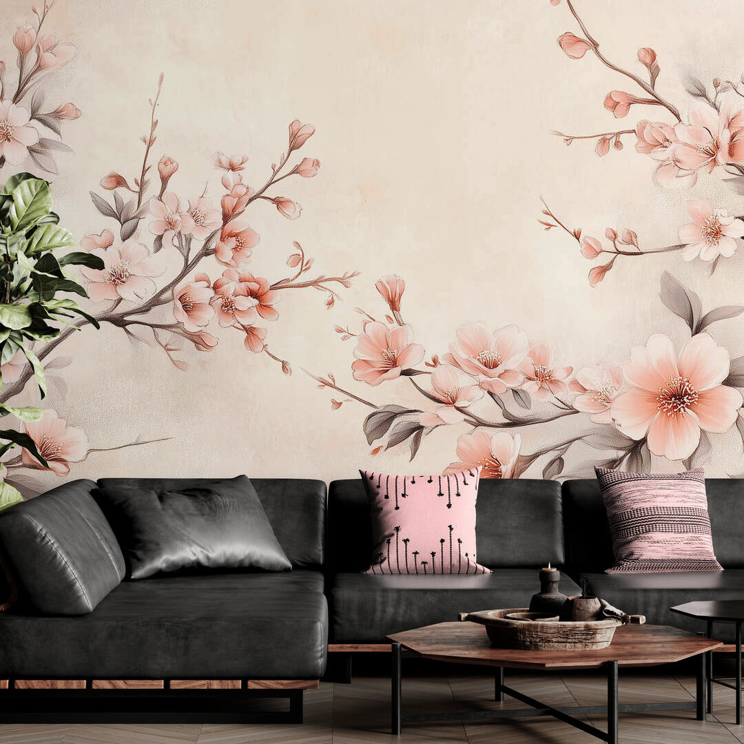 Floral Wall Mural - Chinoiserie-6