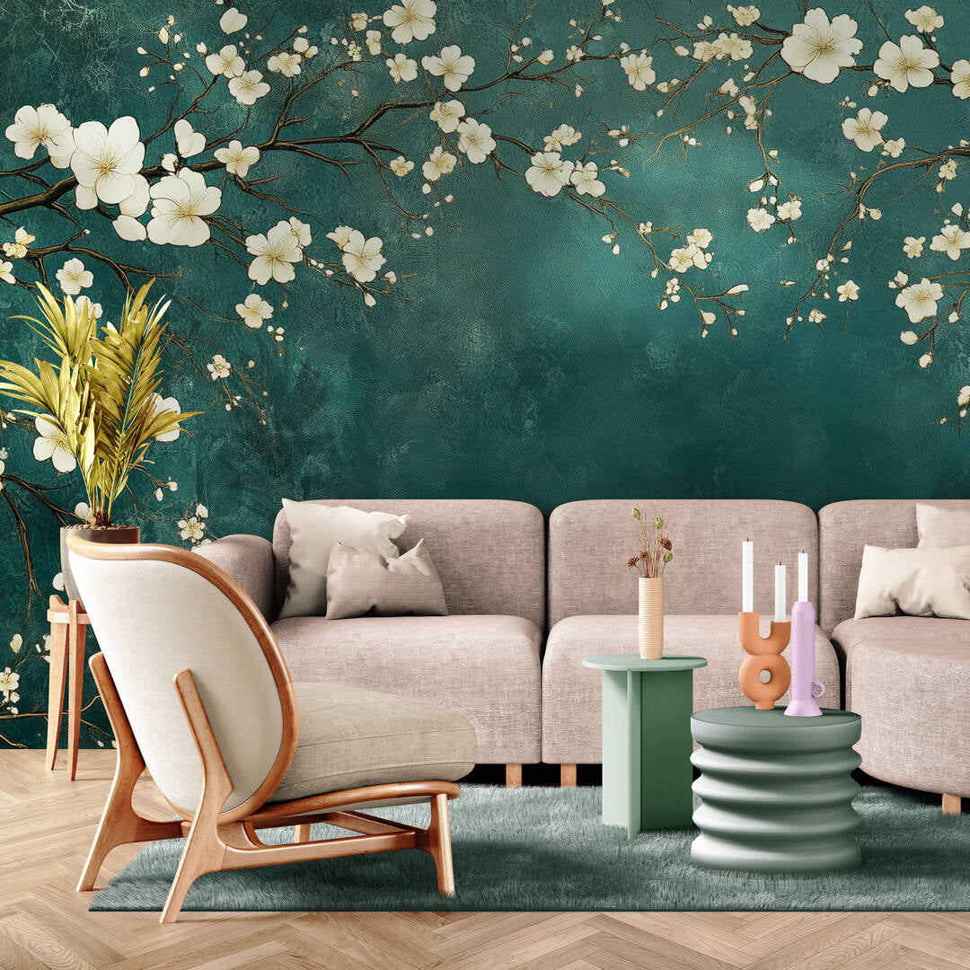 Floral Wall Mural - Chinoiserie-2