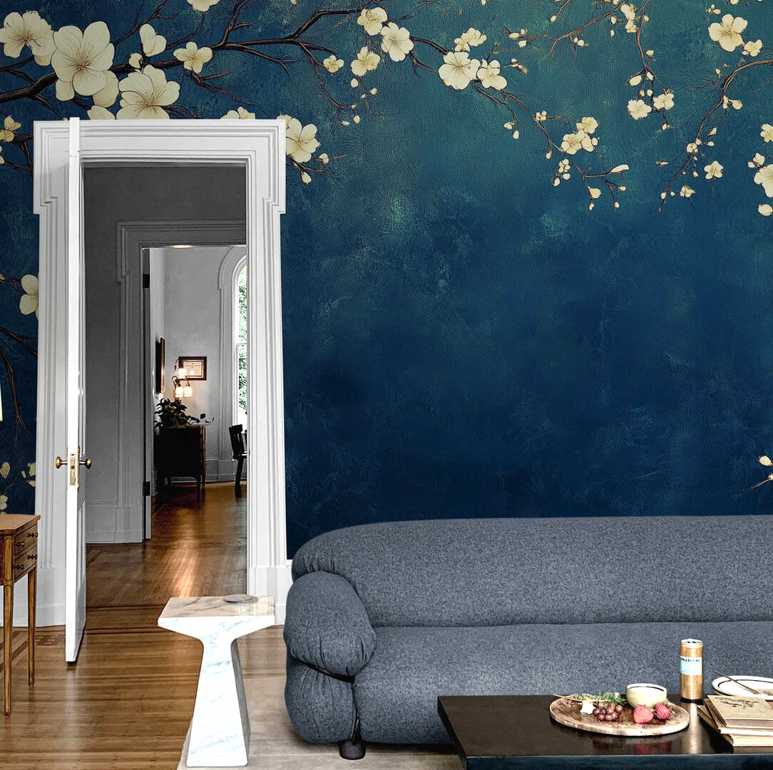 Floral Wall Mural - Chinoiserie-2
