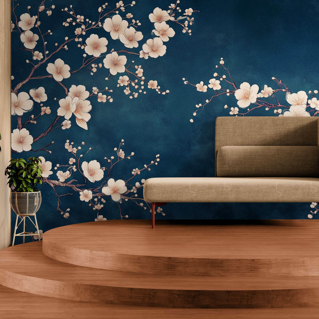 Floral Wall Mural - Chinoiserie-1