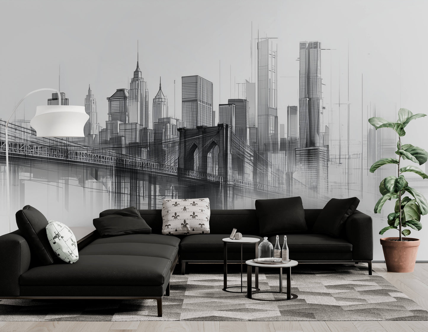 Cityscape Wallpaper - Peel and Stick Polyester