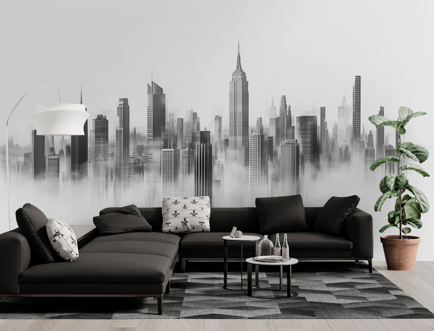 Cityscape Wallpaper - Peel and Stick Polyester