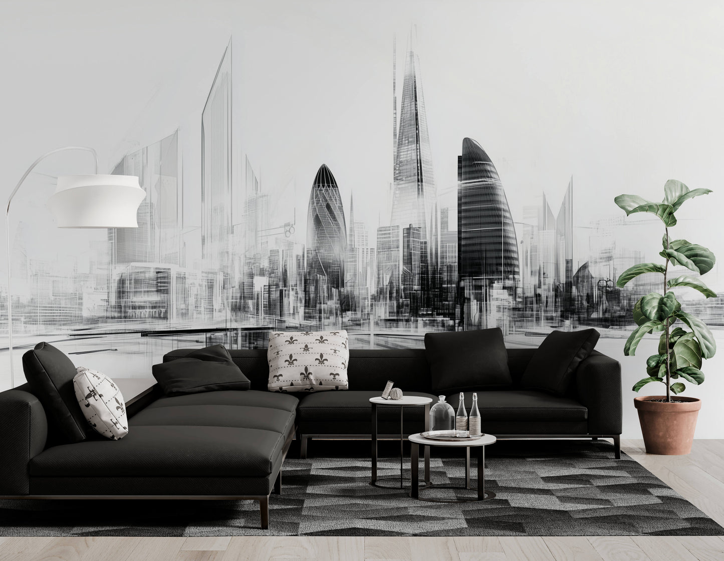 Cityscape Wallpaper - Peel and Stick Polyester