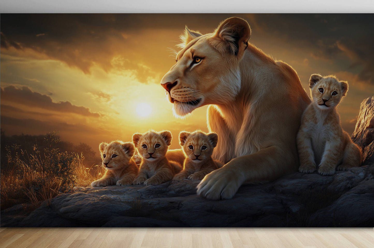 Lion Wallpaper - Peel and Stick Polyester