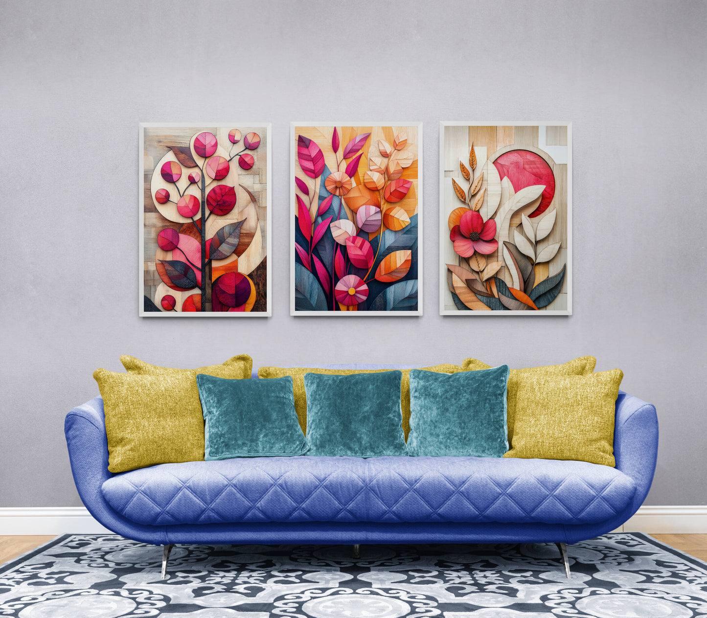Floral canvas wall art - framed and unframed canvas