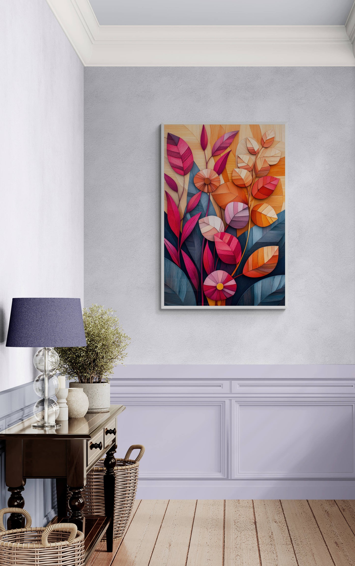 Floral canvas wall art - framed and unframed canvas