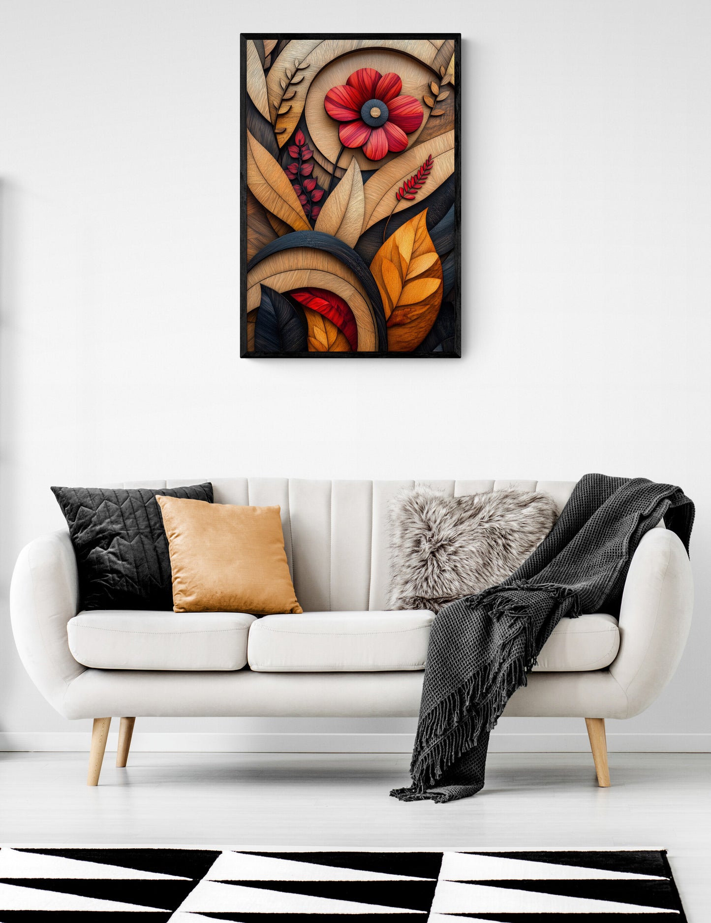 Floral canvas wall art - framed and unframed canvas