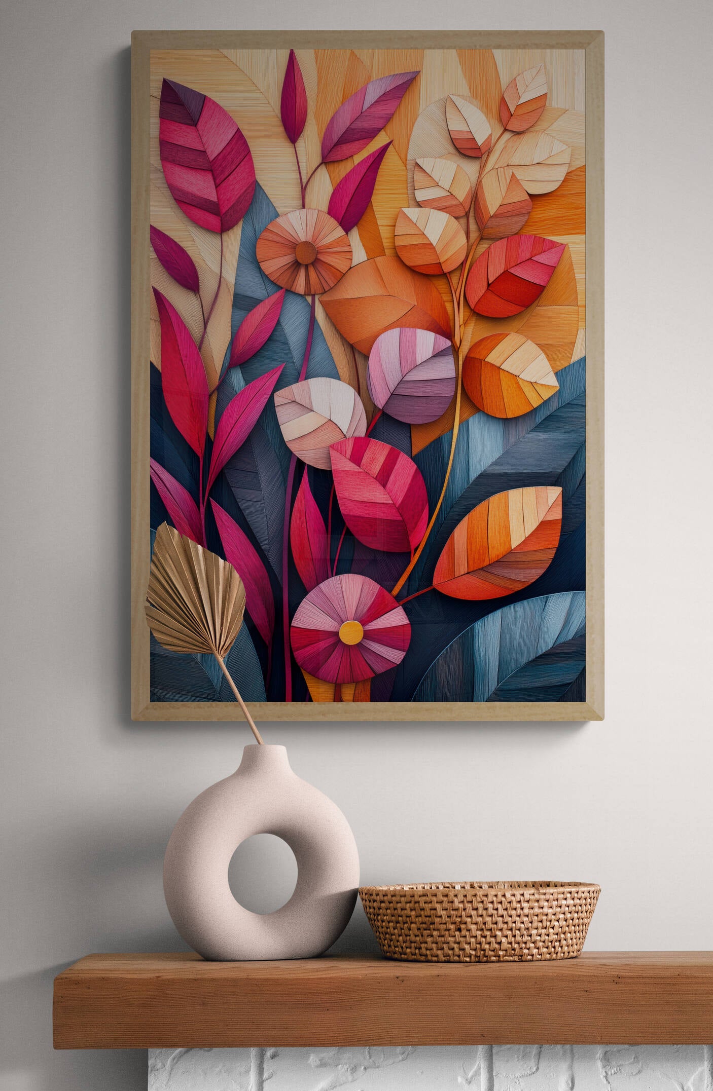 Floral canvas wall art - framed and unframed canvas