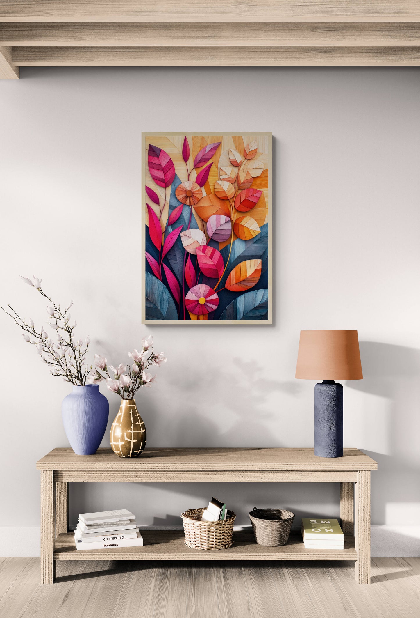 Floral canvas wall art - framed and unframed canvas