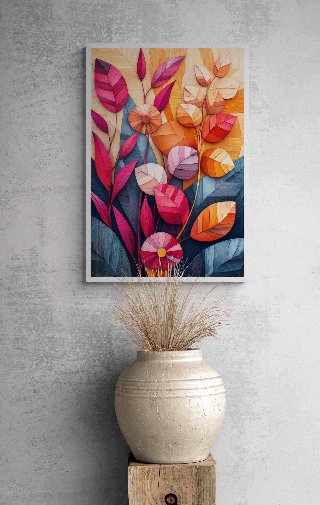 Floral canvas wall art - framed and unframed canvas