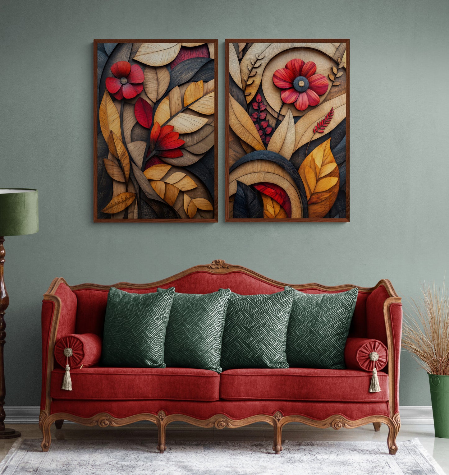 Floral canvas wall art - framed and unframed canvas