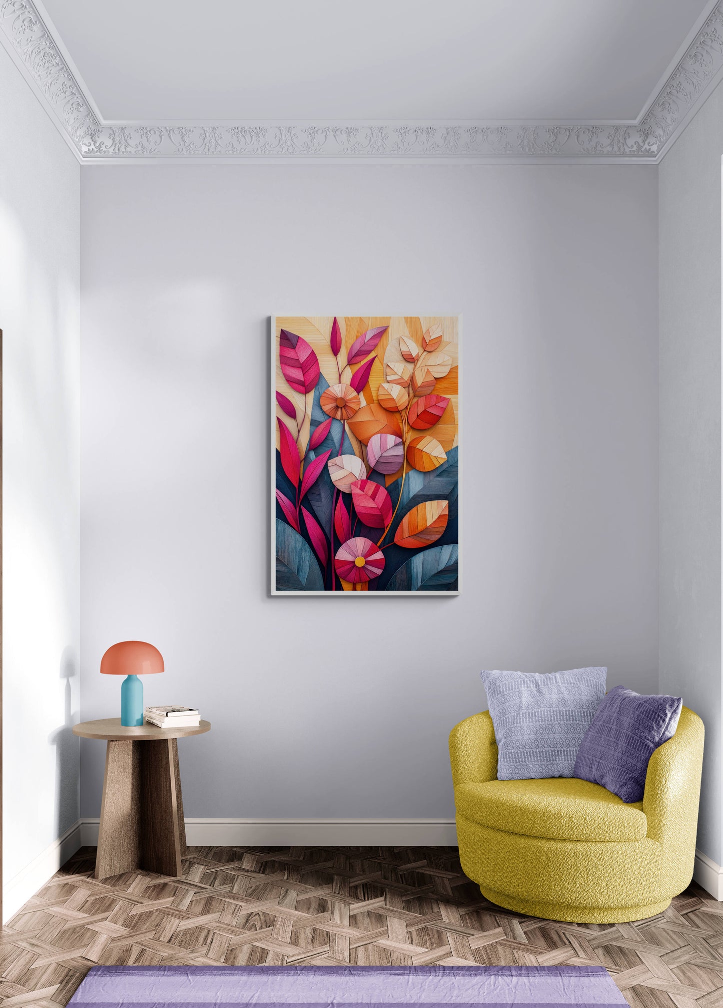 Floral canvas wall art - framed and unframed canvas