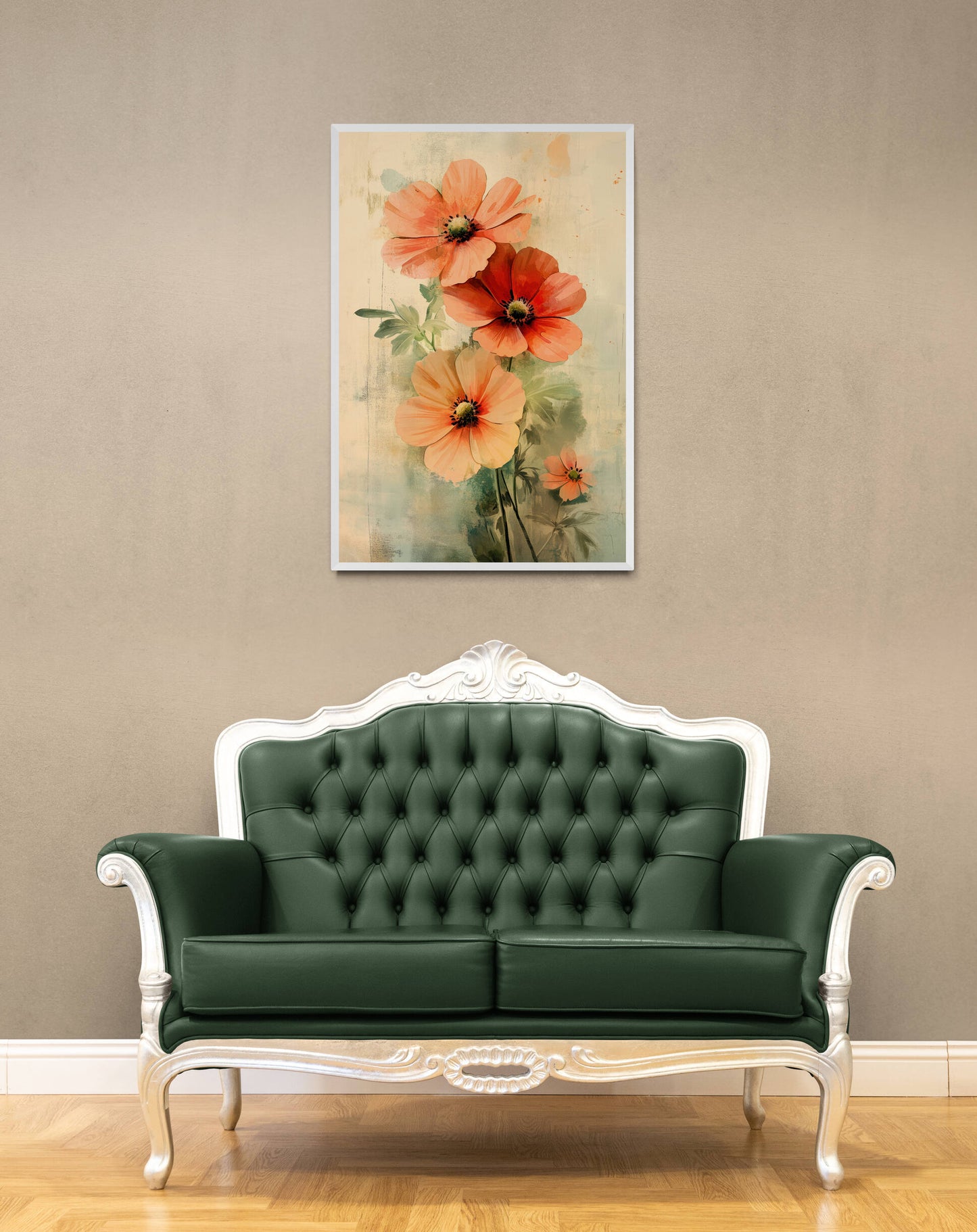 Floral canvas wall art - framed and unframed canvas