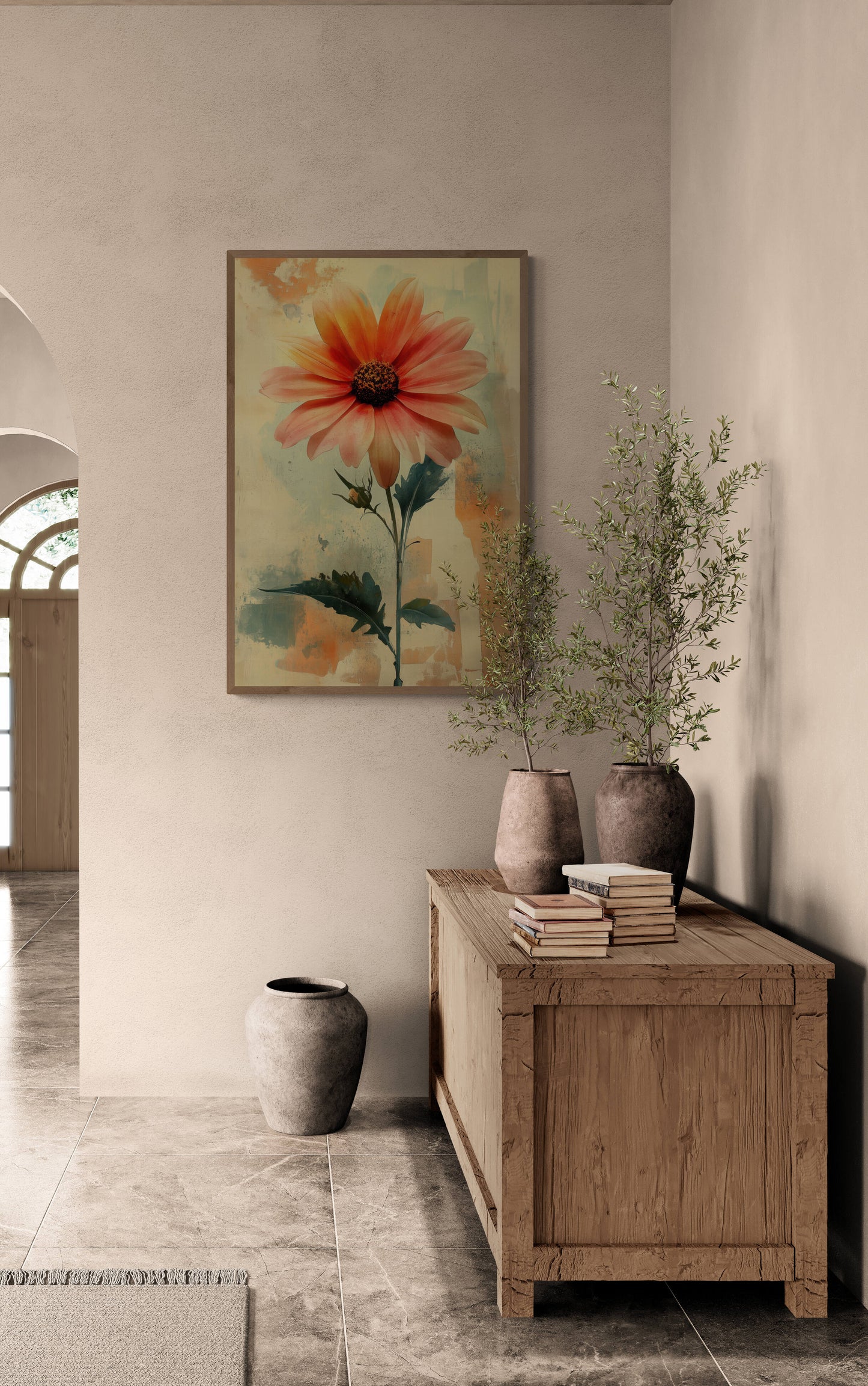 Floral canvas wall art - framed and unframed canvas