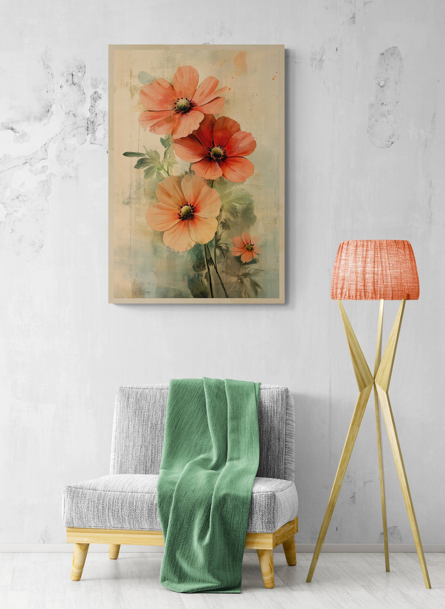Floral canvas wall art - framed and unframed canvas