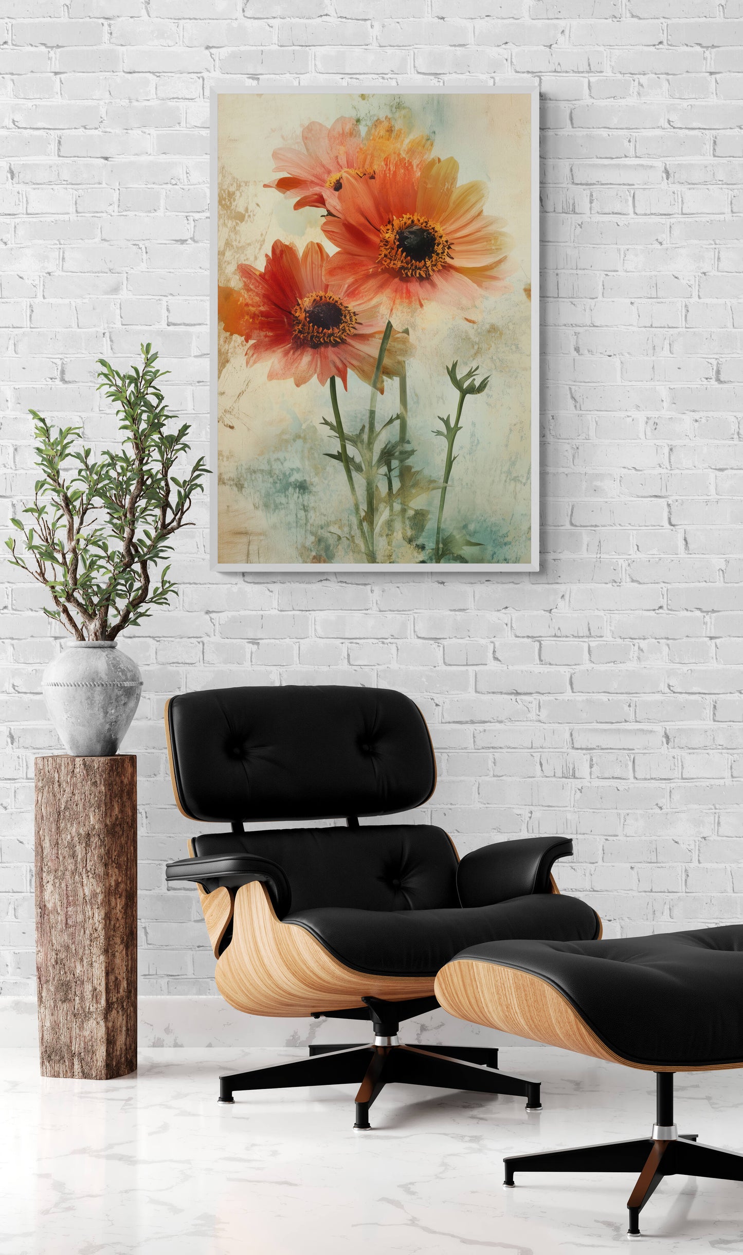Floral canvas wall art - framed and unframed canvas