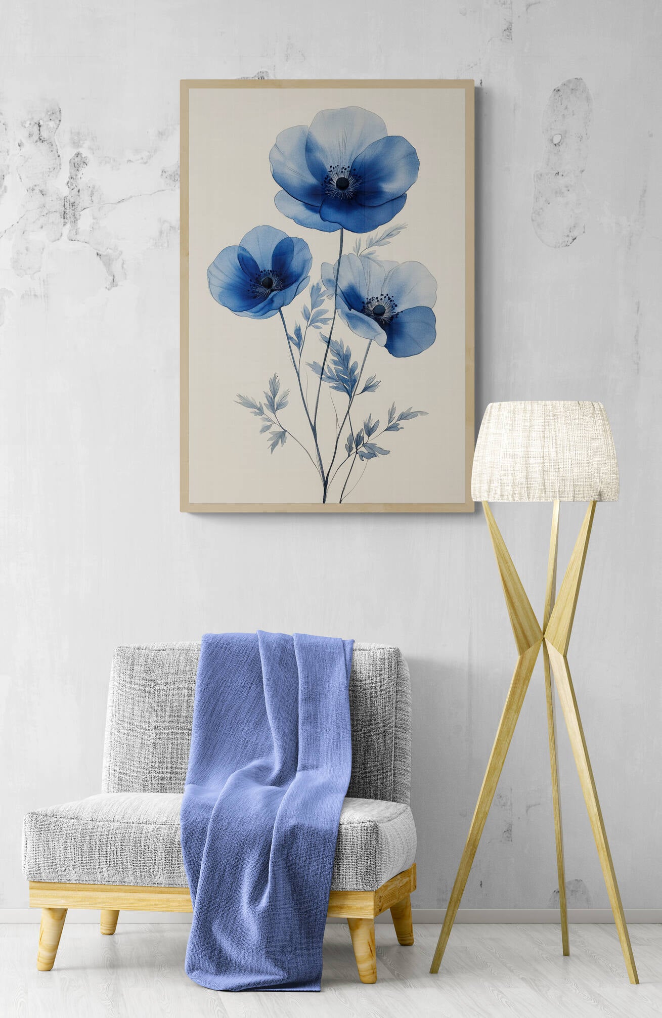 Floral canvas wall art - framed and unframed canvas