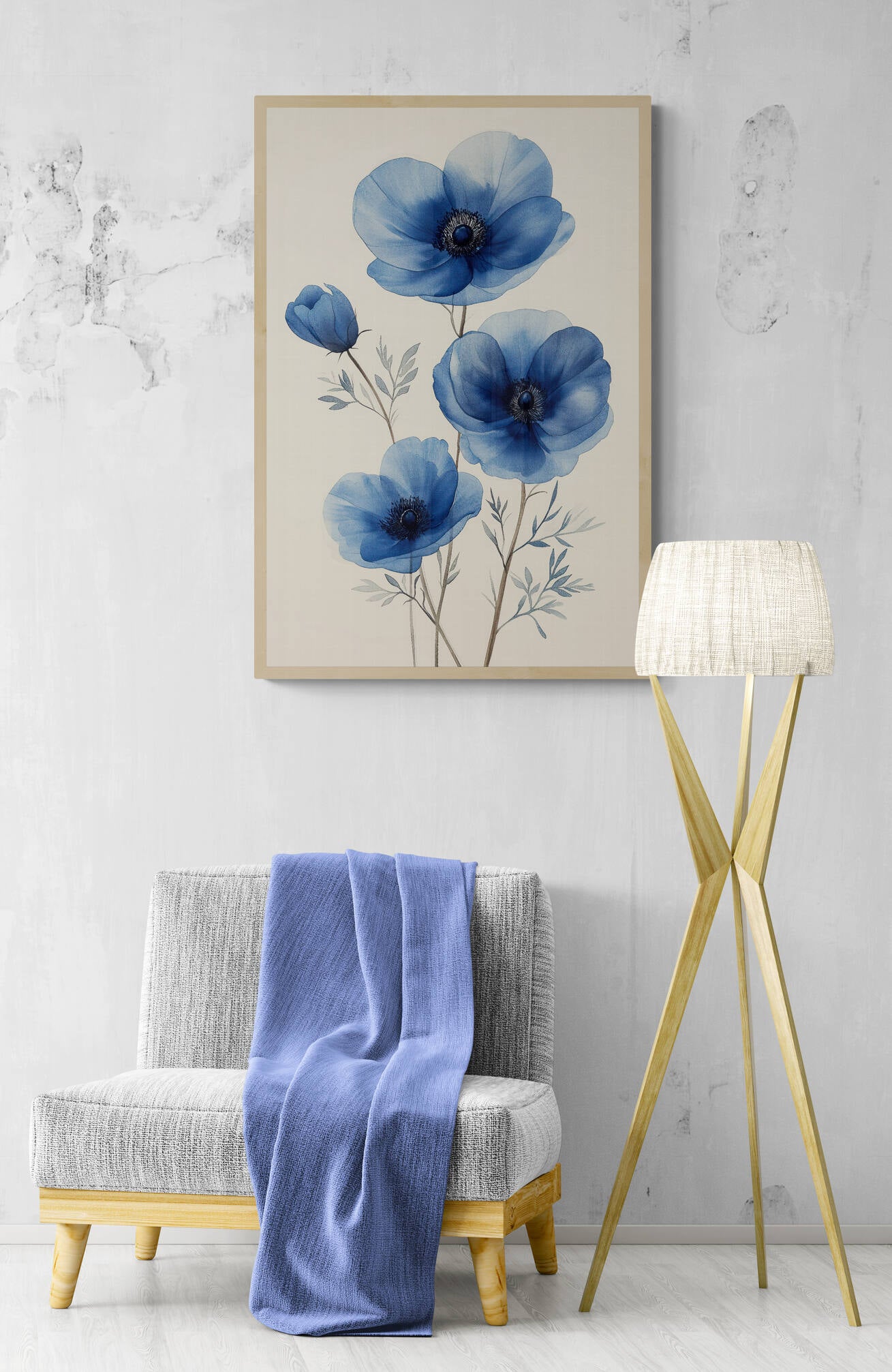 Floral canvas wall art - framed and unframed canvas