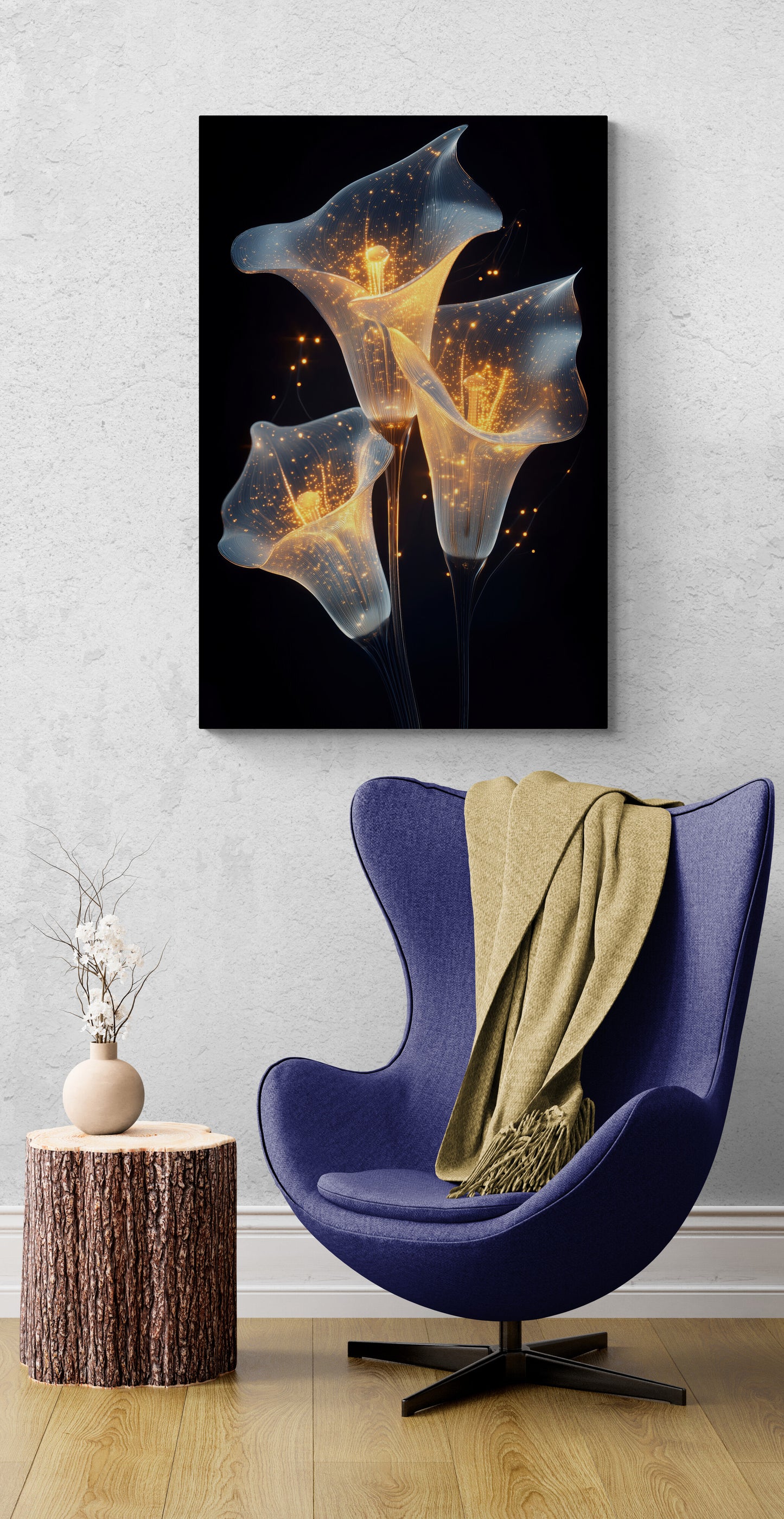 Floral canvas wall art - framed and unframed canvas