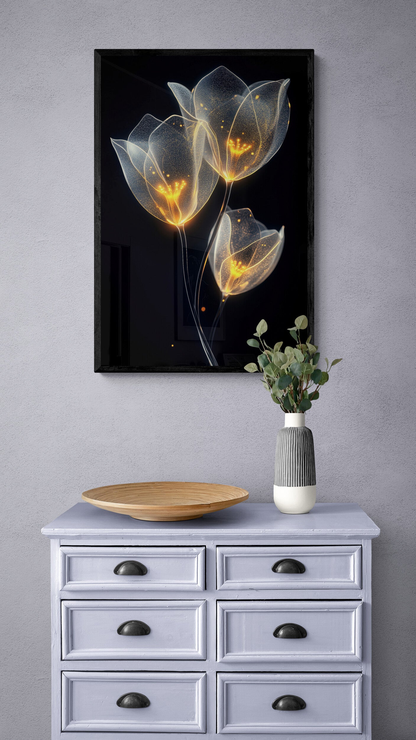 Floral canvas wall art - framed and unframed canvas