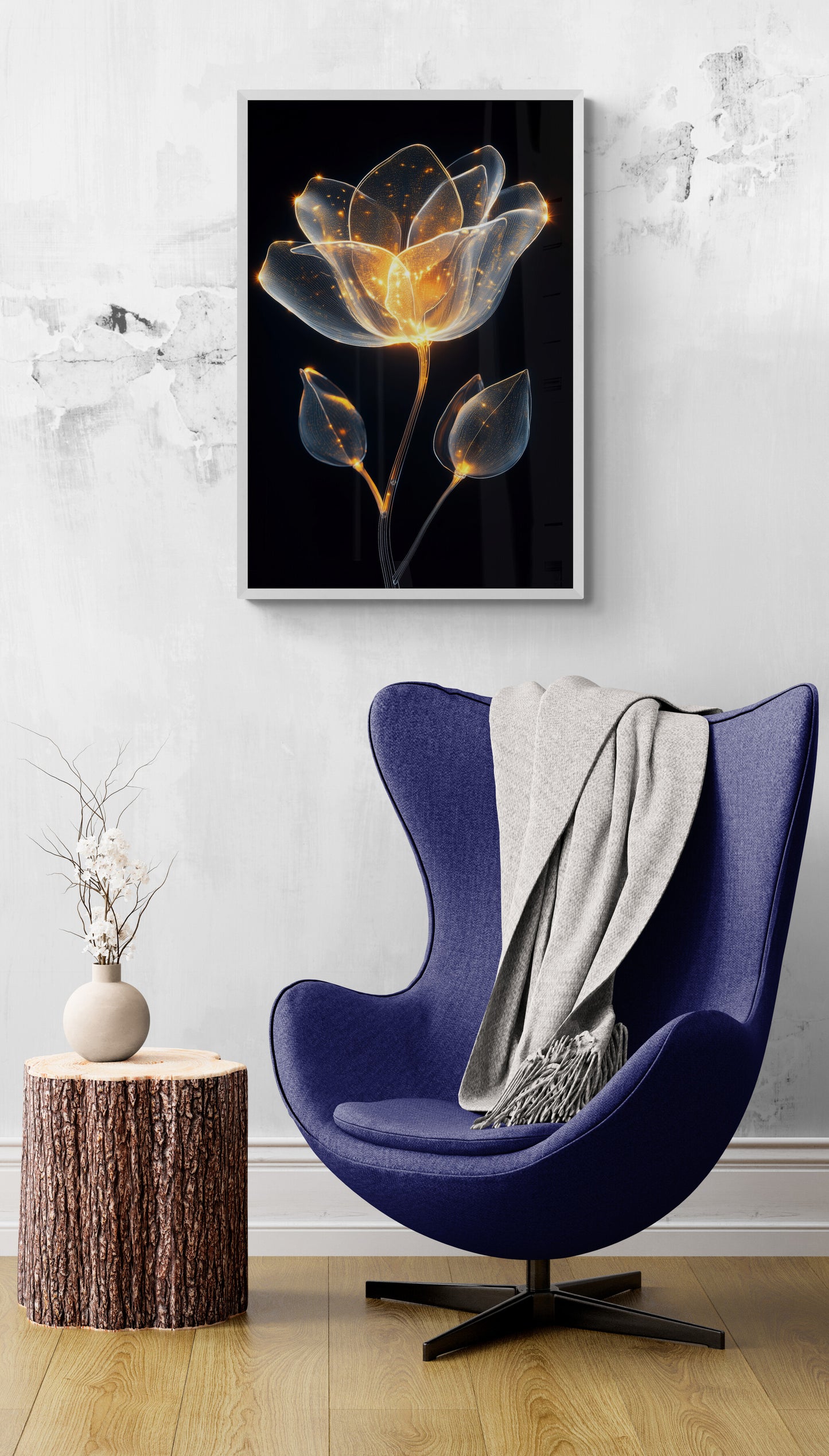 Floral canvas wall art - framed and unframed canvas