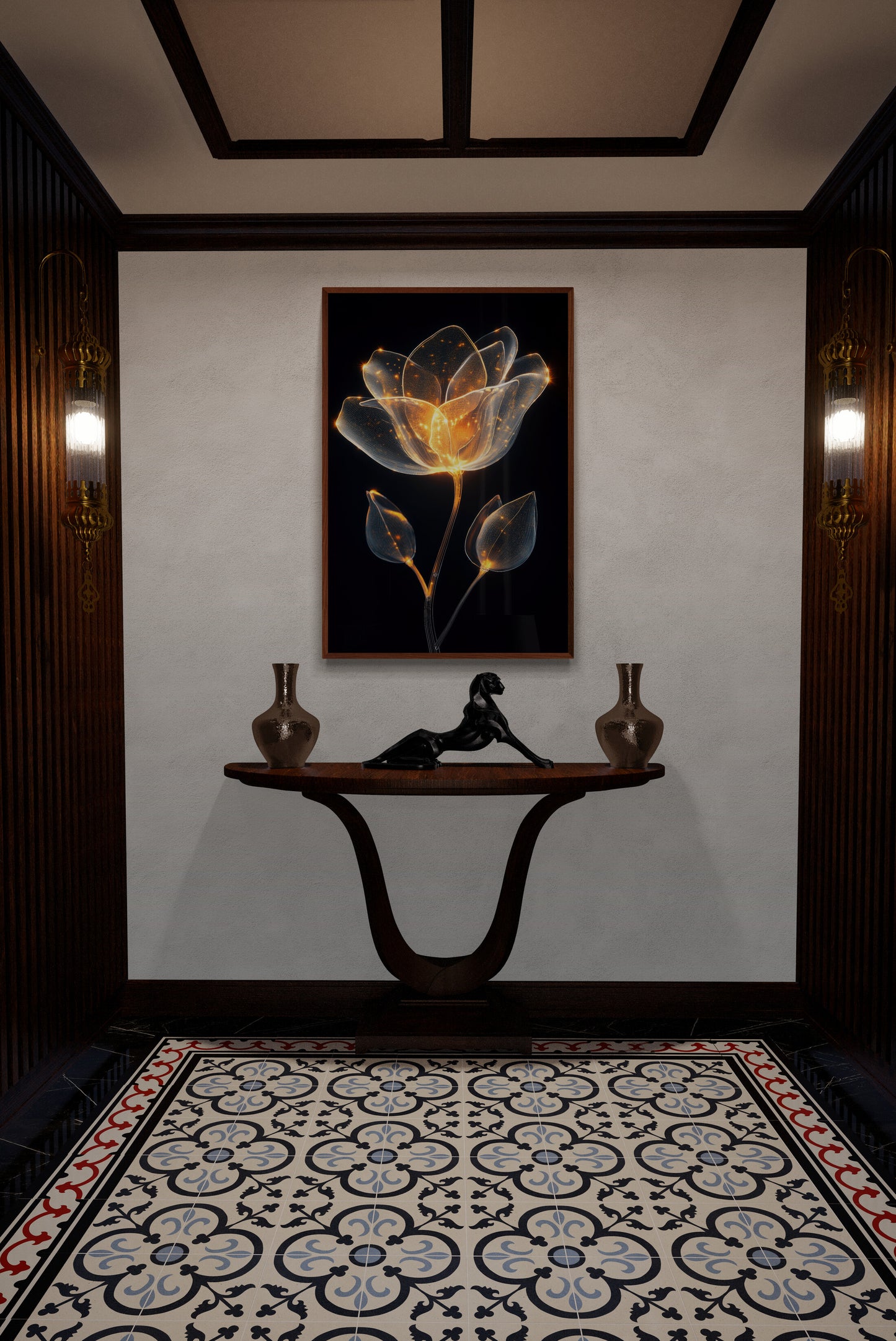 Floral canvas wall art - framed and unframed canvas