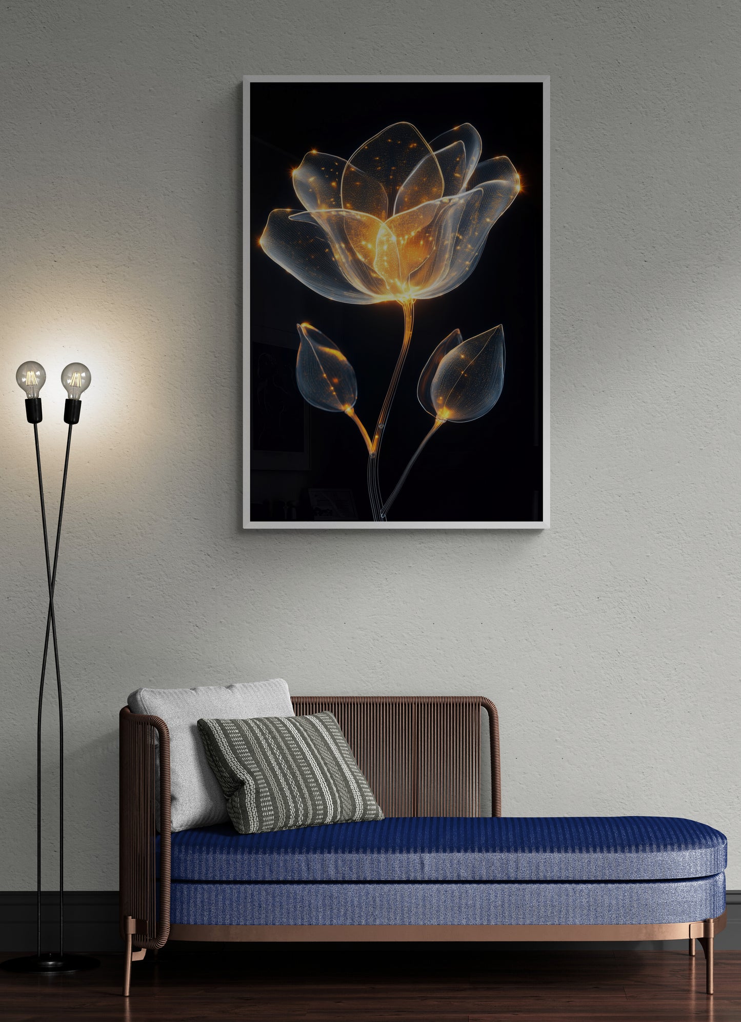 Floral canvas wall art - framed and unframed canvas