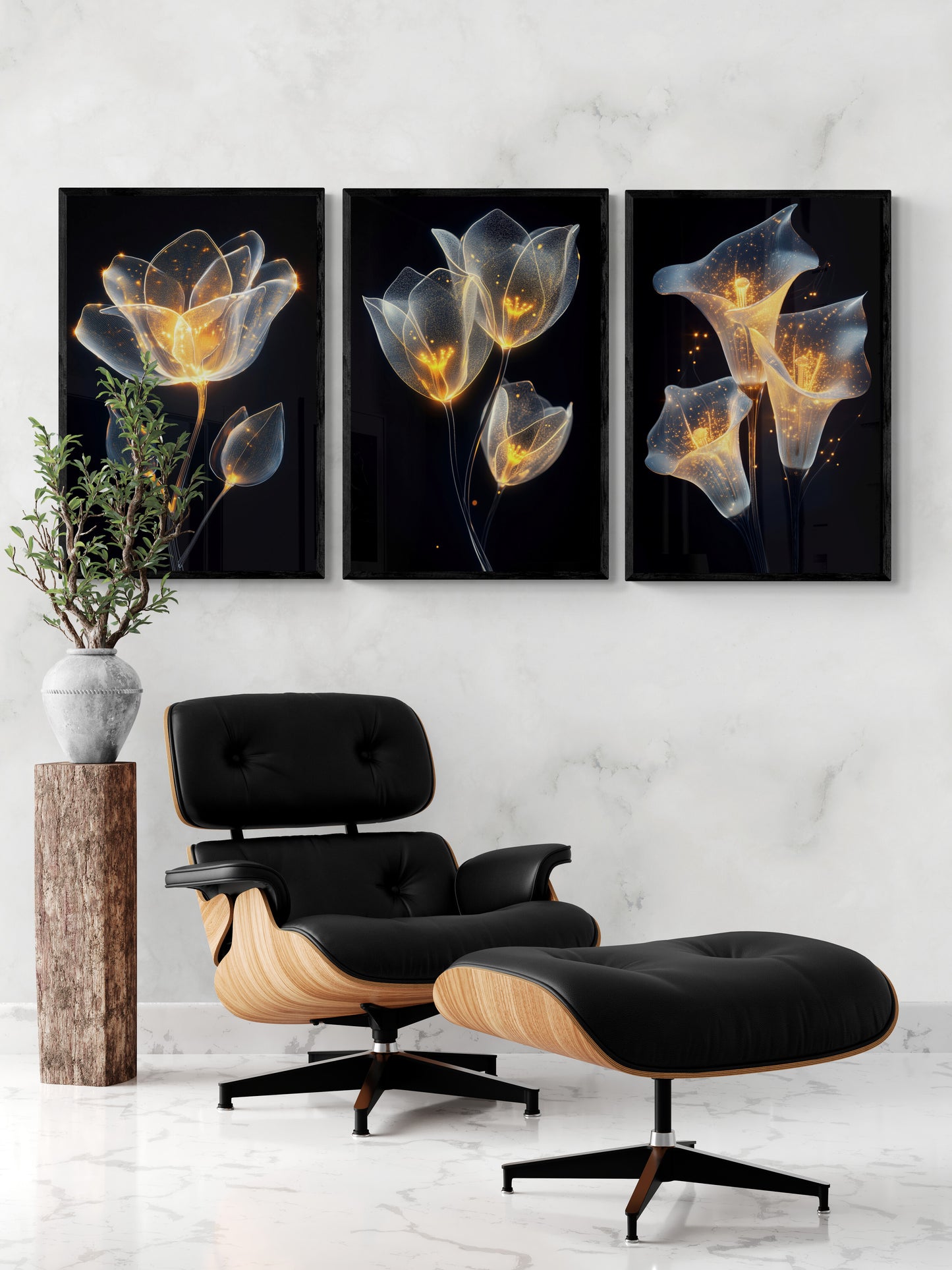 Floral canvas wall art - framed and unframed canvas