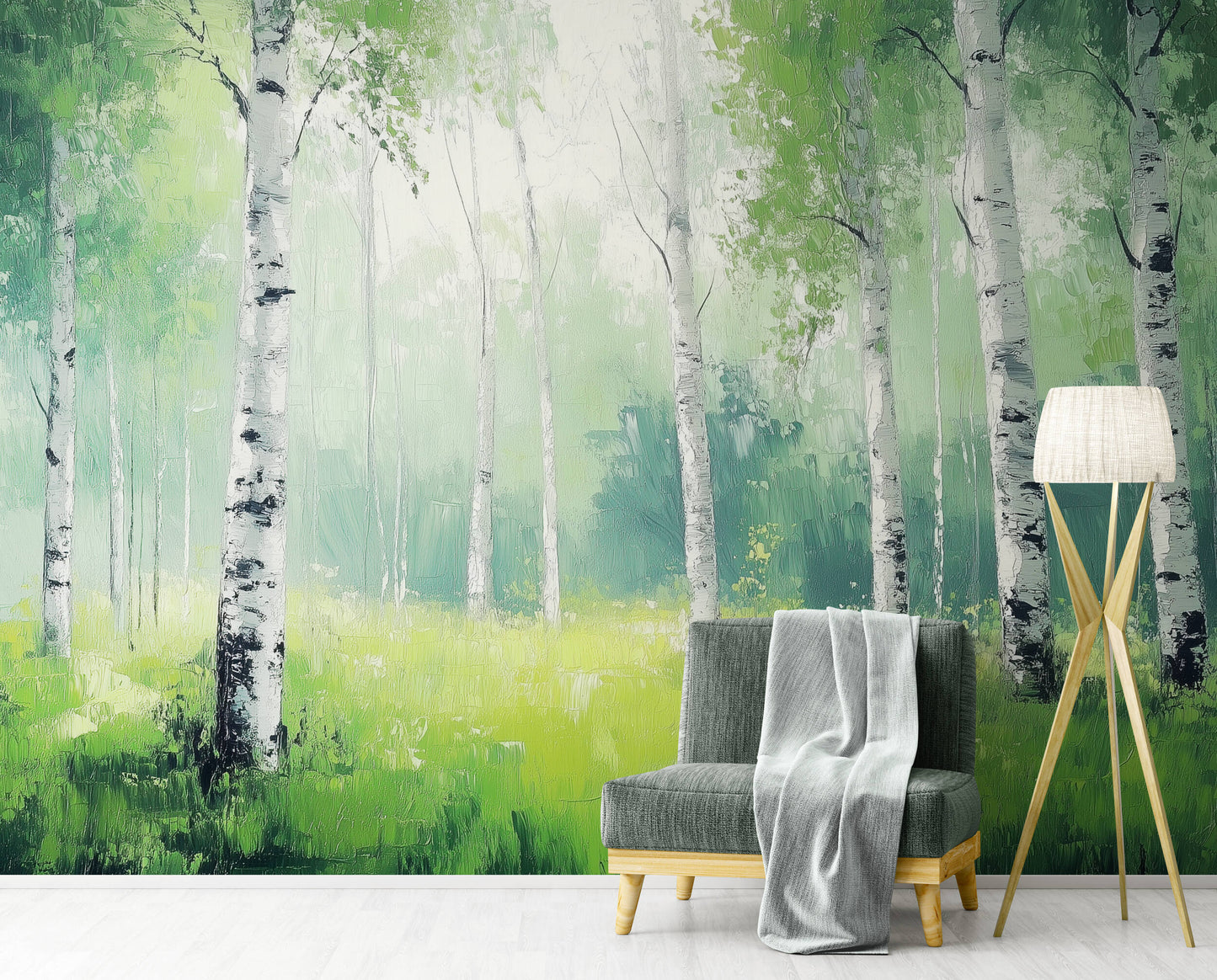 Birch Tree Wallpaper - Peel and Stick Polyester