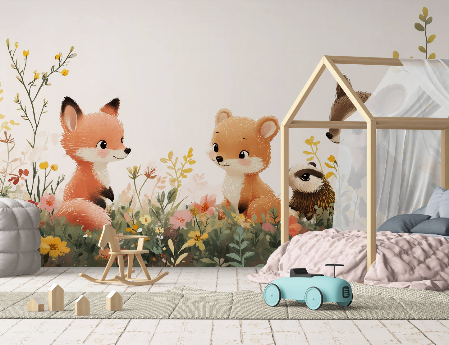 Kids Wallpaper - Woodland Animals (design-4)