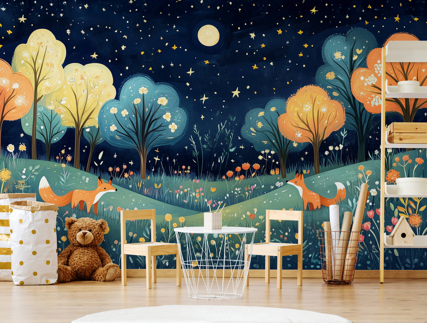 Kids Wallpaper - Woodland Animals (design-7)