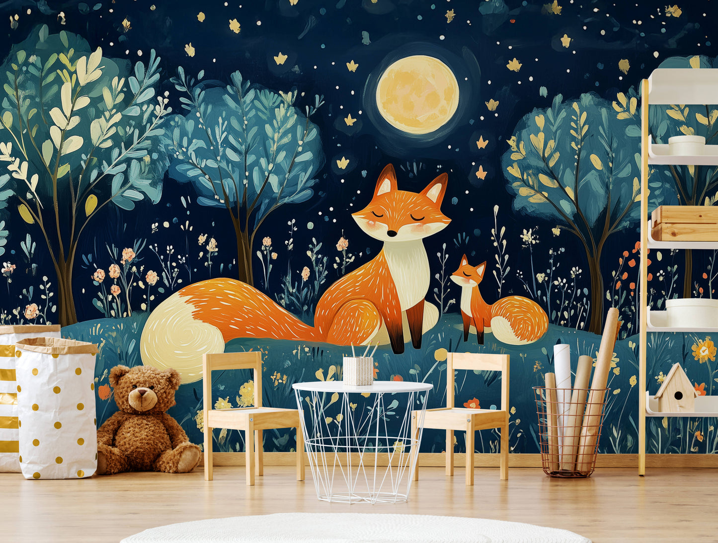 Kids Wallpaper - Woodland Animals (design-6)
