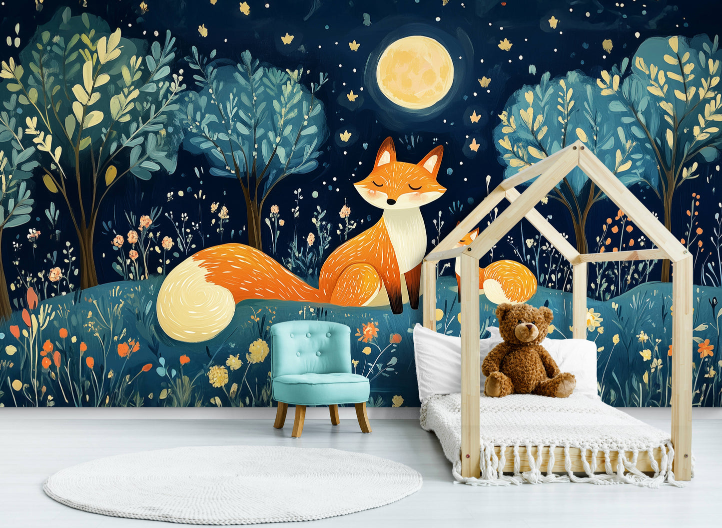 Kids Wallpaper - Woodland Animals (design-6)