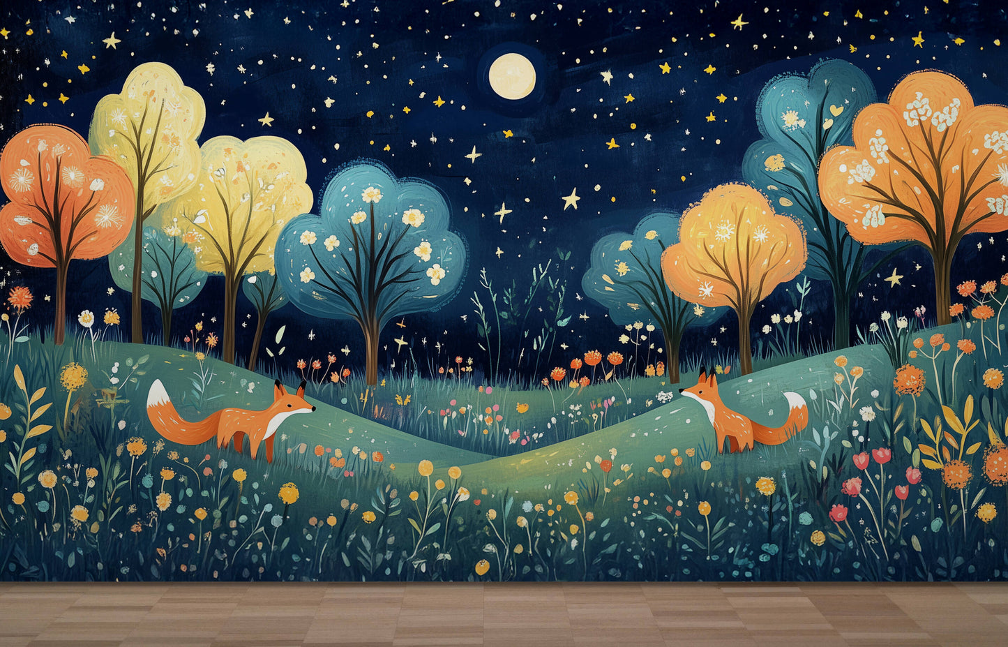 Kids Wallpaper - Woodland Animals (design-7)
