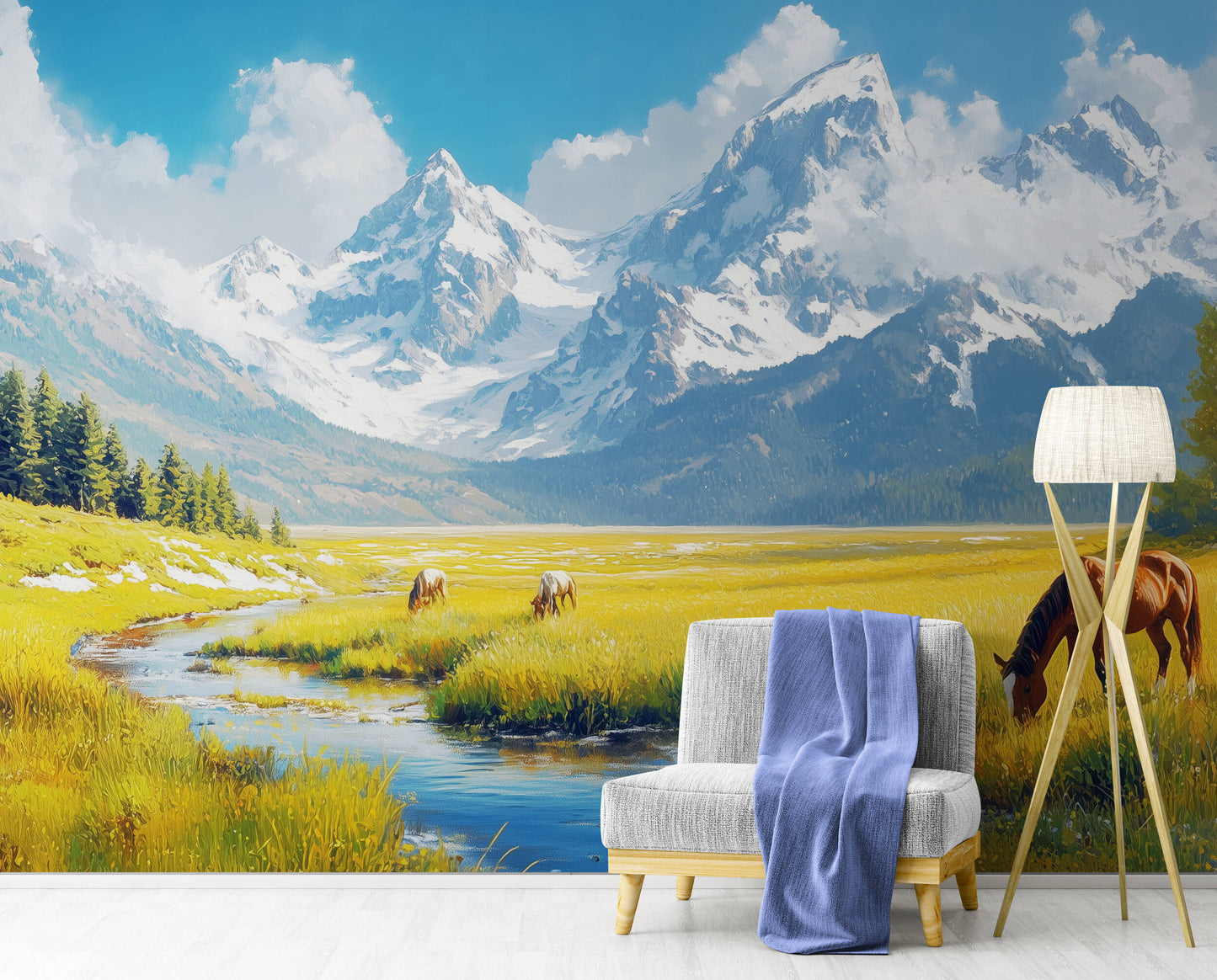 Mountain Wall Mural - Peel and Stick Polyester