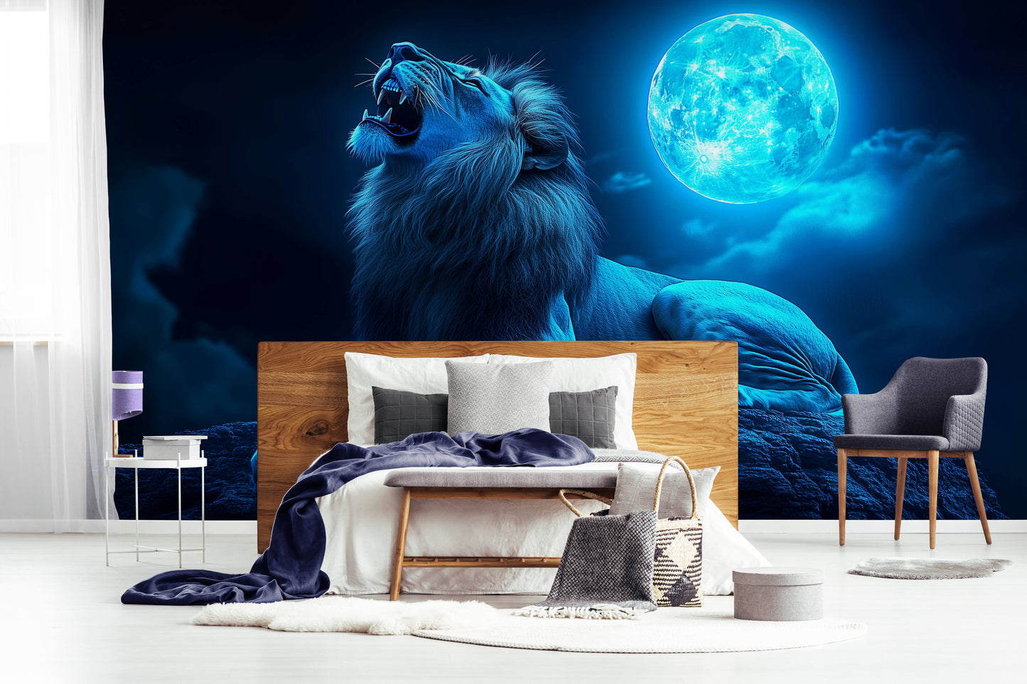 Lion Wallpaper - Peel and Stick Polyester