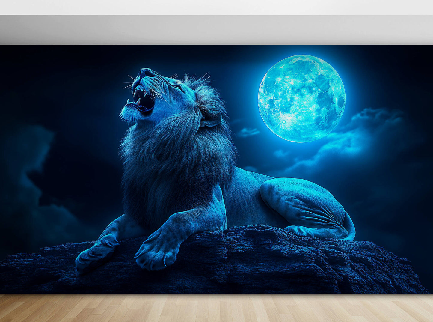 Lion Wallpaper - Peel and Stick Polyester