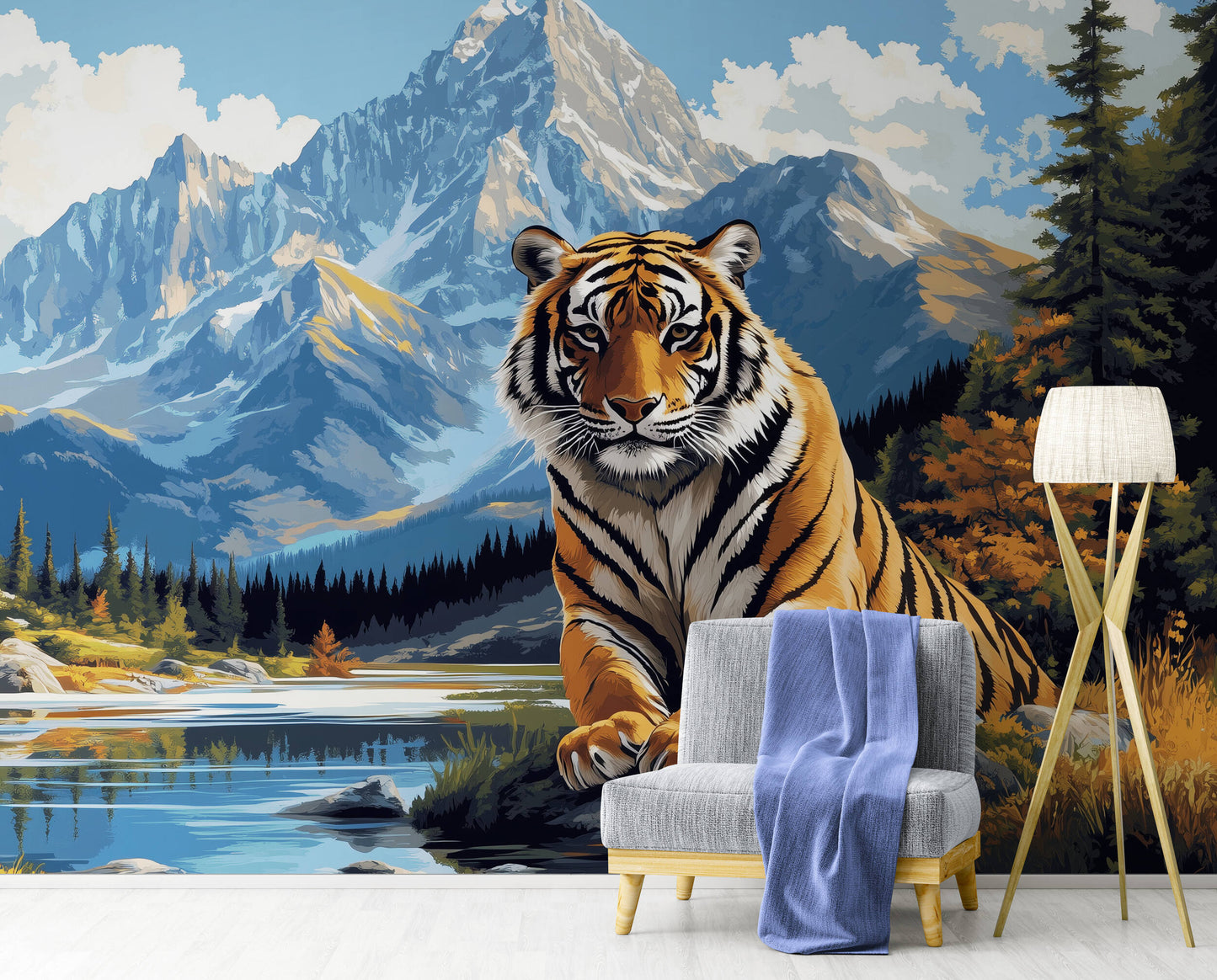 Tiger Wallpaper - Peel and Stick Polyester
