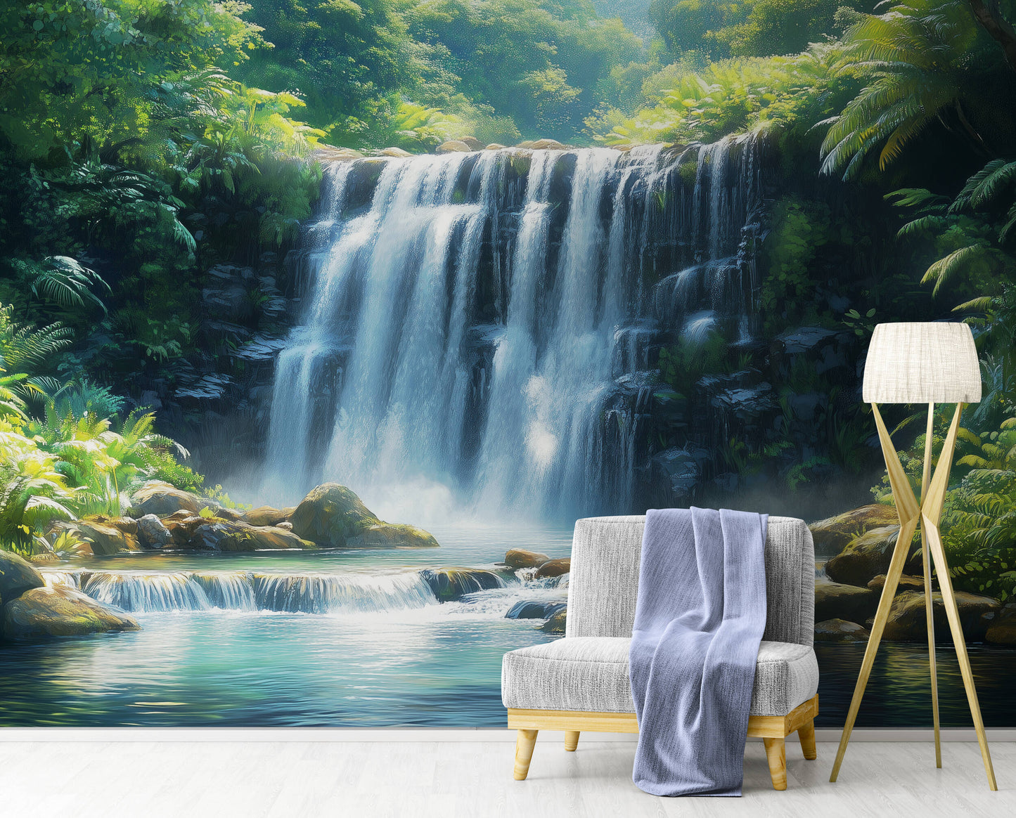 Waterfall Wallpaper - Peel and Stick Polyester