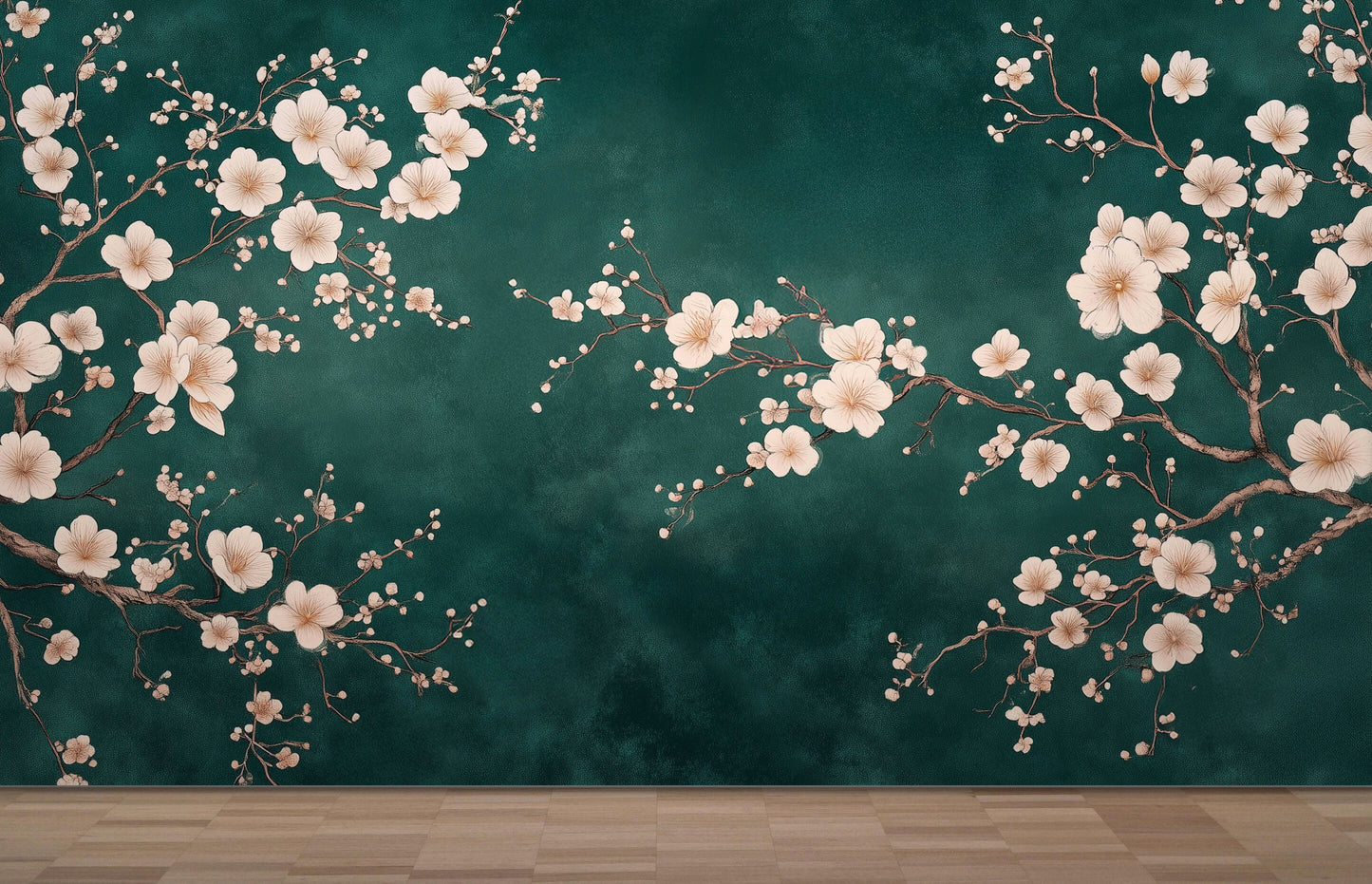 Floral Wall Mural - Chinoiserie-1
